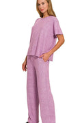 Women's Lounge Set - Soft Knit & Comfy - Melange Pajama Style